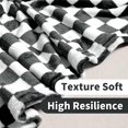 thumbnail image 3 of Checkered Flannel Fleece Throw Blanket Soft Cozy Checkerboard Grid Print Chessboard Gingham Pattern Blankets for Bed Couch Sofa, 60"x80", Black, 3 of 6