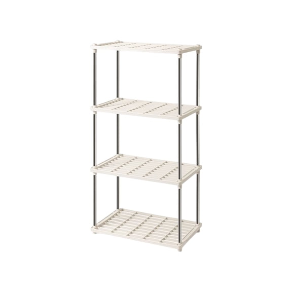 Matoen 4-Tier Ventilated White Storage Shelf - Light Duty Home Organizer for Basement, Garage & Closet - Easy Assembly Space-Saving Shelves