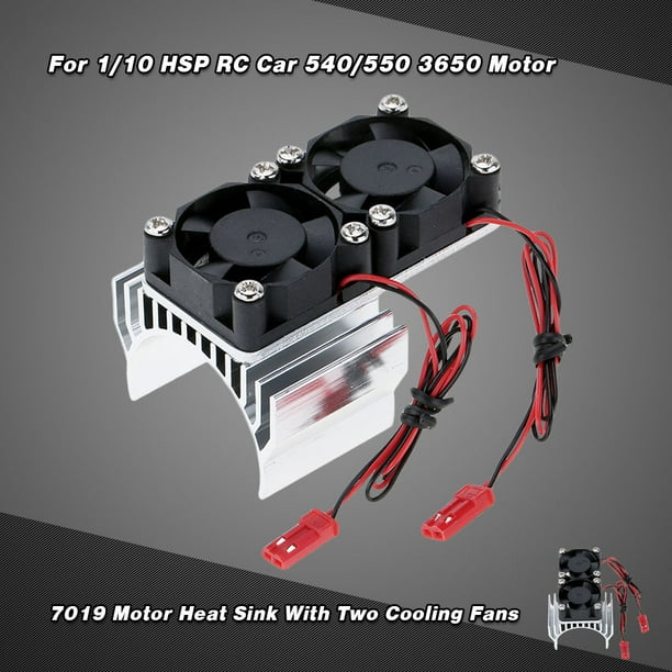 7019 Motor Heat Sink With Two Cooling Fans for 1/10 HSP RC Car 540/550