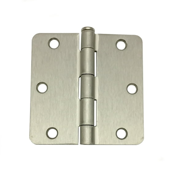Colester Direct Satin Nickel Door Hinge 3.5 x 3.5 with 1/4" Round Corner - 6 pack