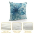 Qlo0ole Floral Throw Pillow Cushion Cover, Round Pattern of Blue Flower