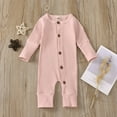 thumbnail image 5 of Footless Pajamas Baby Girl Baby Boys Footless Pajamas Romper Knit Ribbed Solid Comfortable Bodysuits Baby Girl Onesies Pink 12 Months-18 Months, 5 of 7