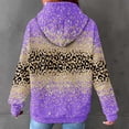 thumbnail image 7 of POTETI Women's Casual Hoodies Long Sleeve Zipper Pullover Tops Waffle Knit Leopard Sweatshirts, 7 of 7