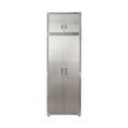 thumbnail image 2 of Seville Classics UltraHD 2-Piece Heavy Duty Mega Solid Steel Metal 2-Door Lockable Stacker Wall Storage, Cabinet Set, Graphite, 30" W x 18" D x 90.5" H, 2 of 4