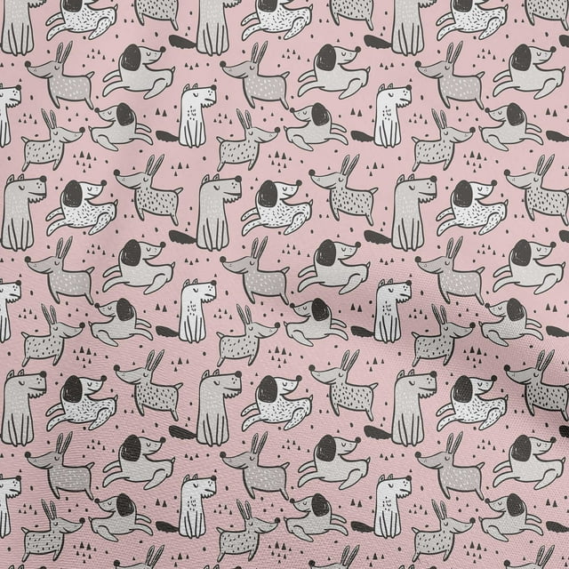 oneOone Tissu Polyester Lycra Rose Matériau de Robe pour Chien Tissu Imprimé Tissu au Mètre 56 Pouces de Large