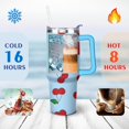 thumbnail image 4 of 40oz Red Cherry Fruit Pattern Stainless Steel Flip Straw Tumbler Spill Proof Travel Cup Double Wall Vacuum Insulated Coffee Mug with Top Handle, 4 of 6