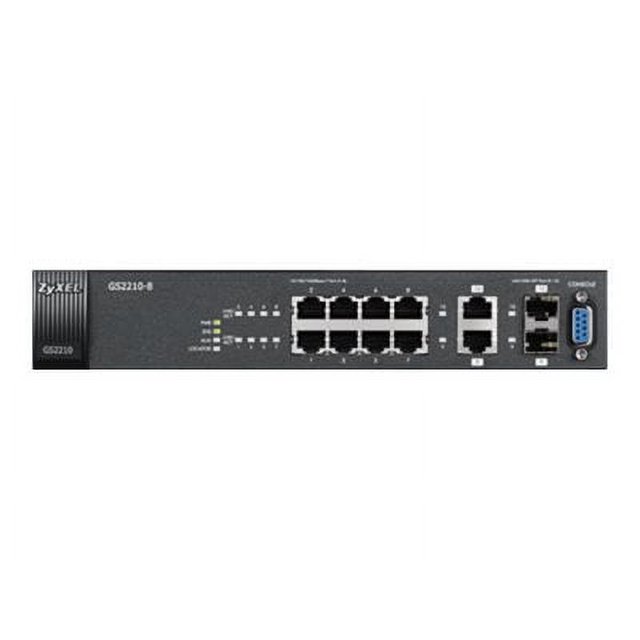 Zyxel GS2210-8 - Switch - managed - 8 x 10/100/1000 + 2 x combo Gigabit SFP - Rack-Montable, Mural