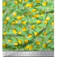 thumbnail image 1 of Soimoi Satin Silk Fabric Leaves,Floral & Lemon Vegetable Printed Craft Fabric by The Yard 42 Inch Wide, 1 of 1