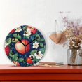 thumbnail image 2 of Yayeee 10" Wall Clock Battery Operated Quartz Round Silent Non-Ticking Home Decor, Blue Apple Pattern, 2 of 6