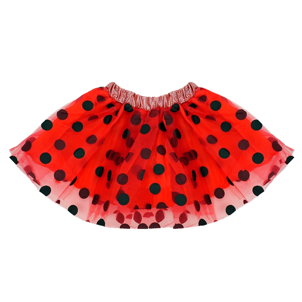 Xmas Red Black Polka Dots Beetle Ladybird Girl FULL Pettiskirt Dress 1-8Year 