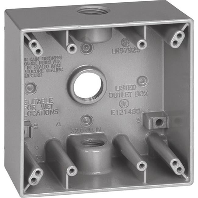 Sigma Electric 14251 1/2-Inch 4 Hole 1-Gang Box Gray 