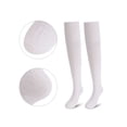 thumbnail image 5 of Deago Women Thigh High Socks Over the Knee Socks Cotton Knit Warm Long Boot Stockings Leg Warmers (White), 5 of 8