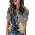 thumbnail image 1 of Camiseta de Manga Corta con Cuello en V Impresa de Verano Casual para Mujeres, Top de Poliéster Ligero de Moda para Uso Diario, Fiesta Y Fecha, 1 of 5
