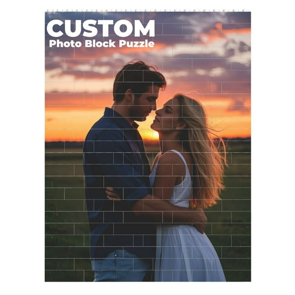 Custom Photo Building Block Puzzle, Personalized Picture Brick Puzzle, Vertical Rectangle Single-Sided Customizable Photo, Customized Gifts for Birthday, Mother's Day, and Christmas, 6.6inX8.8in