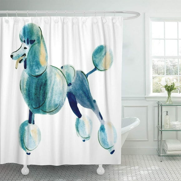 YUSDECOR Colorful Watercolor of Dog Poodle in Artist Artistic Beauty Bathroom Decor Bath Shower Curtain 60x72 inch