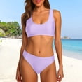 thumbnail image 3 of Two Piece Swimsuit for Women Neck Bikini Crop Top High Cut Womens Bathing Suits Sporty High Waisted Swimwear, 3 of 7