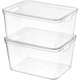thumbnail image 1 of HANAMYA Organisateur de Bac de Stockage avec Couvercle / Verrou Durable 17 Litres Transparent (Lot de 4), 1 of 7