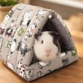 thumbnail image 7 of Small Animal Hideout Bed, Cozy Warm Cotton House Soft Nesting Cave for Hamster Guinea Pig Rabbit Hedgehog Winter Warm Sleeping Den Indoor Pet Habitat Accessory Light gray, 7 of 7