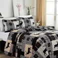 thumbnail image 4 of Market & Place Reversible Lodge Themed Patchwork Quilt Set, 4 of 5