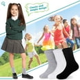 thumbnail image 2 of Holzlrgus Kids Athletic Crew Socks Boys Girls Cotton School Uniform Casual Basic Socks 6 Pairs, 2 of 6