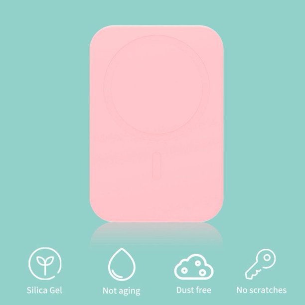 Funda suave para iPhone 12 Pro, cargador inalámbrico magnético, funda de batería (rosa)