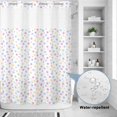 thumbnail image 2 of No Hook Shower Curtain, Colorful Polka Dot Shower Curtains for Bathroom with See Through Top Window, Modern Minimalist Geometric Waterproof & Washable Bath Curtain Extra Long 72"x96", 2 of 9