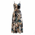 thumbnail image 7 of Levmjia Womens Strapless Floral Print Maxi Dress Sleeveless High Low Ruffle Hem Flowy A Line Casual Summer Dress Lightweight Breathable Elegant Dress Beach Vacation Party, 7 of 7