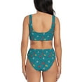 thumbnail image 3 of Kdxio Funny Cat Blue Print Women's 2 Piece High Waisted Wrap Spaghetti Strap Summer Swimsuit Bikini Set-Large, 3 of 7