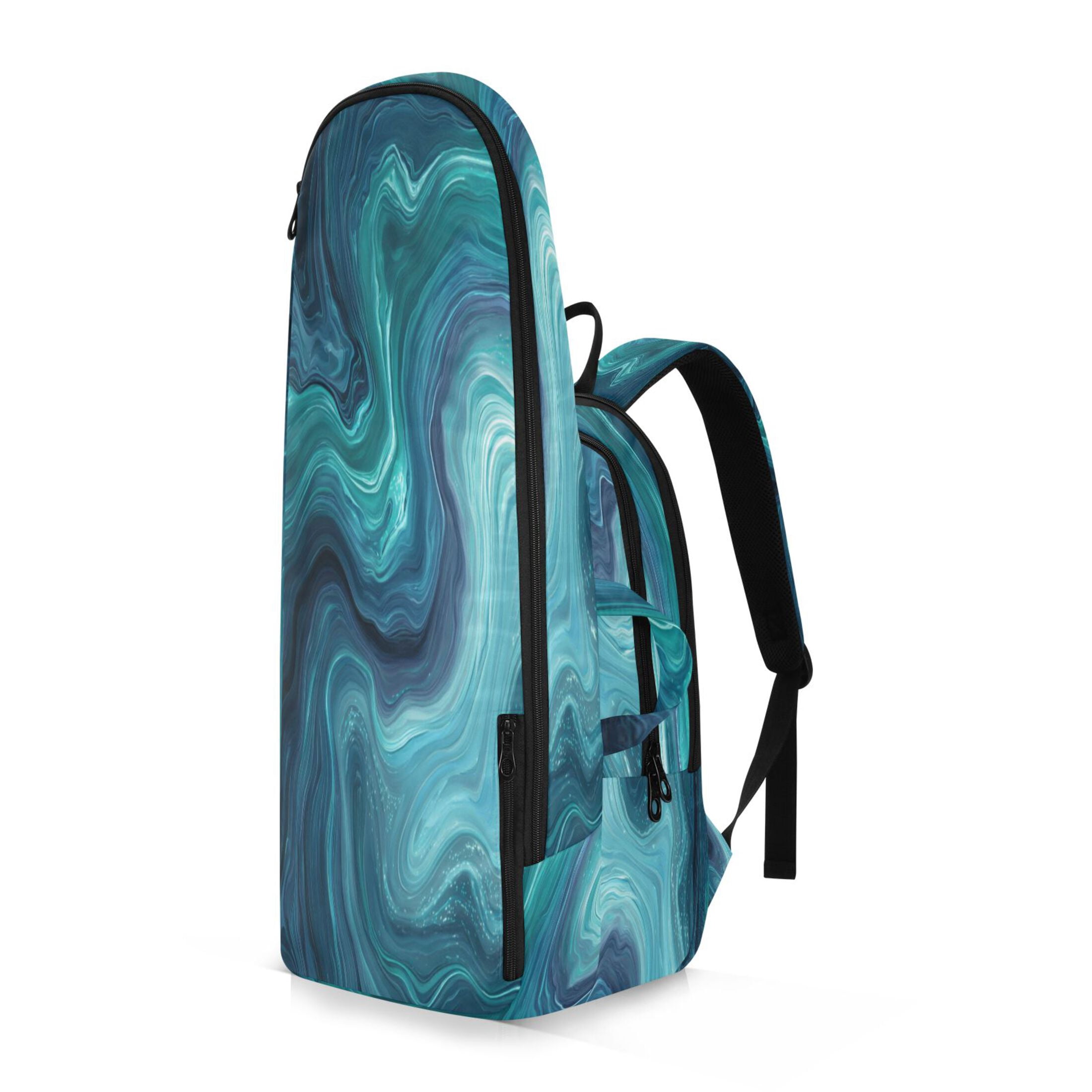 2 Racquet Holder Tennis Backpack Tennis Racket Covers Gym Bags Dark Blue Ocean Waves