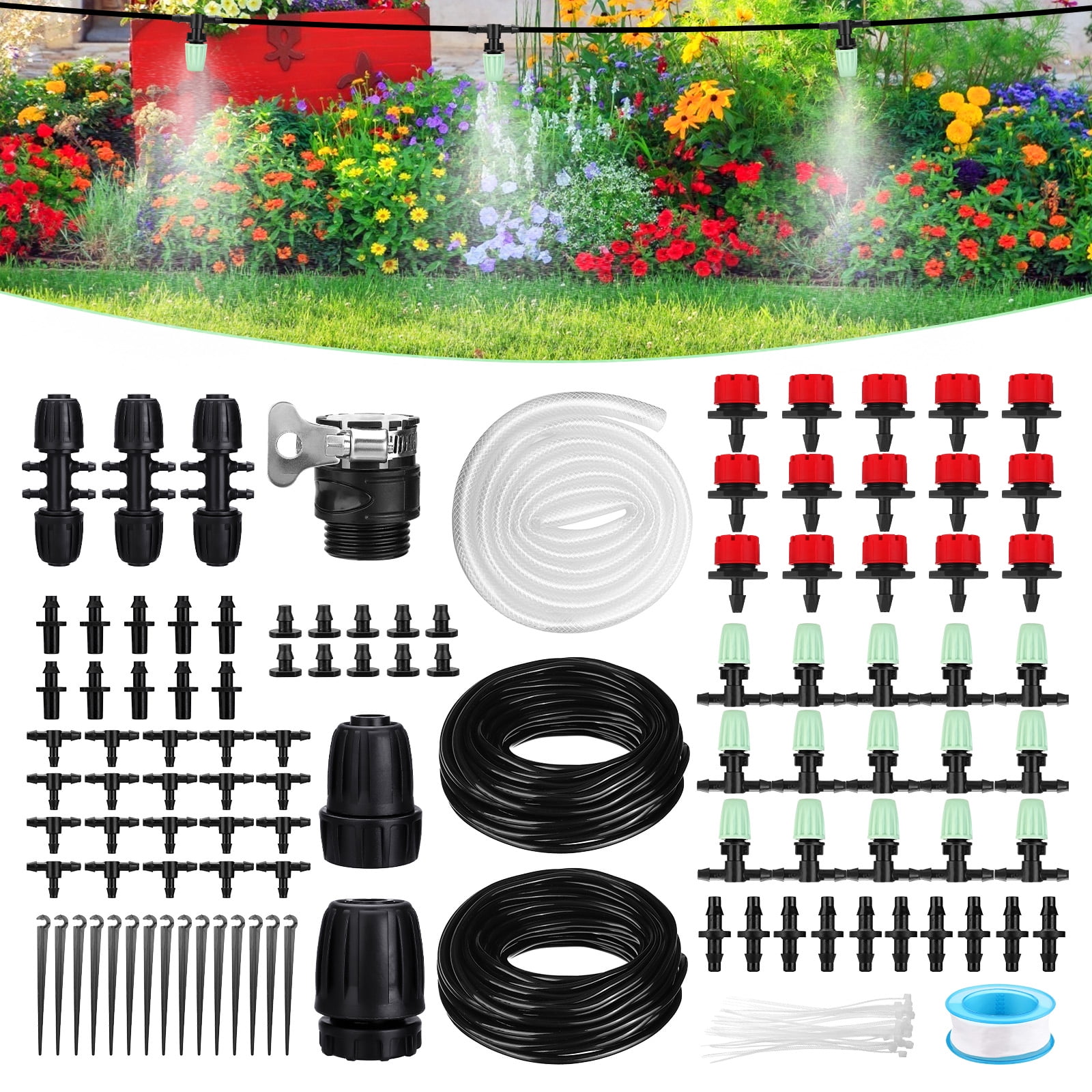 KING DO WAY Micro Drip Irrigation Kit Watering System Mist Sprinkler Sprayer & Dripper 360
