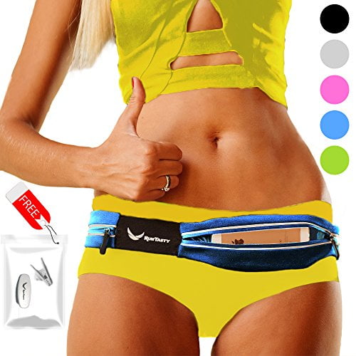 The Runtasty Runners Fanny Pack for iPhone 6 Waterproof 7 8 Plus & Android Samsung Sleekest Fitness & Travel Belt Most Durable in the World! No Bounce X Voted #1 Running Belt 8 Dual Pocket
