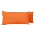 thumbnail image 2 of Vargottam Indoor/Outdoor Polyester Fabric Lumbar Pillow With Insert, All-Weather Waterproof Decorative Throw Pillow for Patio Furniture-Set of 2 - Coral Orange, 2 of 7