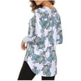 thumbnail image 5 of Aoochasliy Womens Tops Long Sleeve Shirts Spring Fall Ladies Casual Floral Printed V-Neck Loose T-Shirt Blouse Tops, 5 of 6