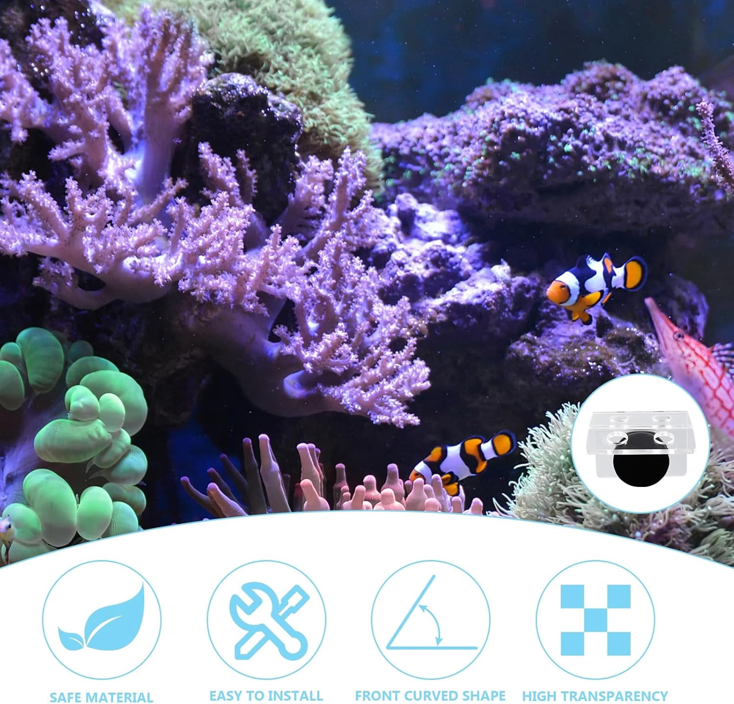 ABCISI Magnetic Coral Rack, Aquarium Plant Magnet Holder, 4 Holes Acrylic Coral Frag Clip, Fish Tank Coral Bracket with Suction Cup for Aquarium Fish Tank Coral Plant Hold Tools