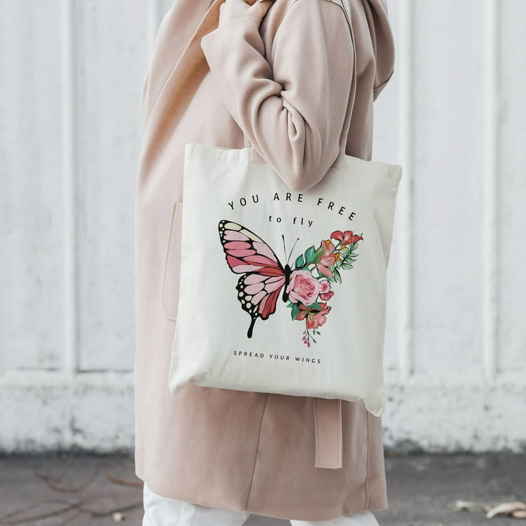 Eco Right Cute Canvas Tote Bag Aesthetic Tote Bag for Women Teacher  Shopping Gift Bag Perfect for Groceries, School and Beach