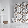thumbnail image 2 of Bulldog Dog and Footprints Shower Curtain 72"x72" ,Bathroom Decorative Shower Curtains Set with 12 Hooks,Modern Waterproof Washable Shower Curtain, 2 of 6