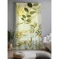 thumbnail image 2 of Sheer Curtains 108 Inches Long, Sage Green Leaves Semi Sheer Curtains Light Filtering Window Treatment, Summer Botanical Farmhouse Watercolor Leaf Privacy Voile Drapes for Living Room 52x108 Inch, 2 of 7