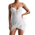 thumbnail image 1 of Minivestido BELLA BARNETT blanco con tirantes finos y espalda para mujer, 1 of 4