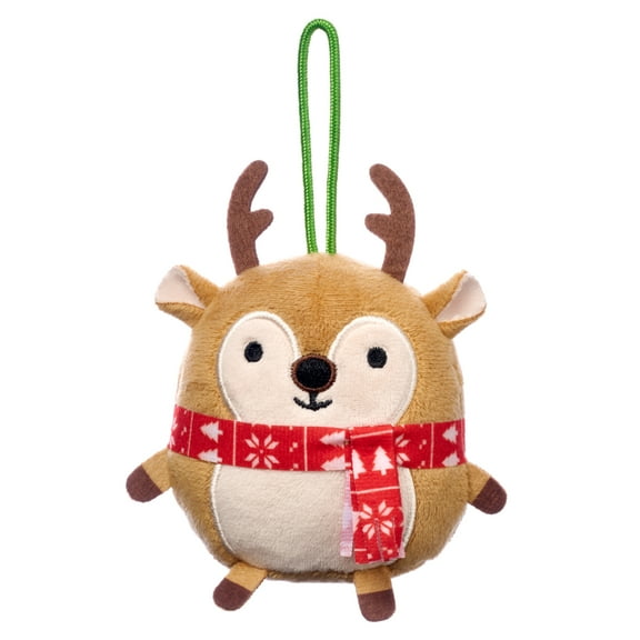 American Greetings 3.5 in. Christmas Plush Reindeer Ornament (1-Count)