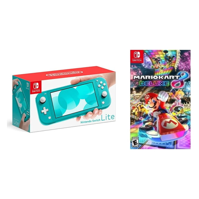 Nintendo Switch Lite Turquesa Mas Juego Fisico de Mario Kart 8 Deluxe