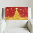 thumbnail image 5 of SCRAWLGOD Christmas Tree Snowflake Golden Red 2 Piece Non Slip Headrest Protector PU Leather Recliner Headrest Cover Sofa Couch Chair Head Protector for Furniture Living Room,17x27in, 5 of 7