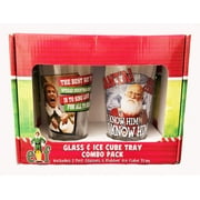 Elf Two 16 oz. Pint Glasses & Ice Cube Tray Combo Pack