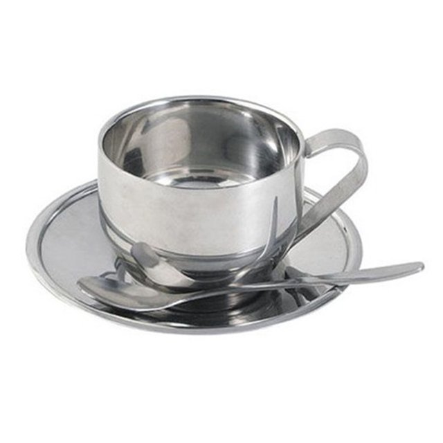 Tazas de café expreso, juego de 2 tazas de café expreso inastillables de doble pared con aislamiento de acero inoxidable, regalo perfecto para hombres