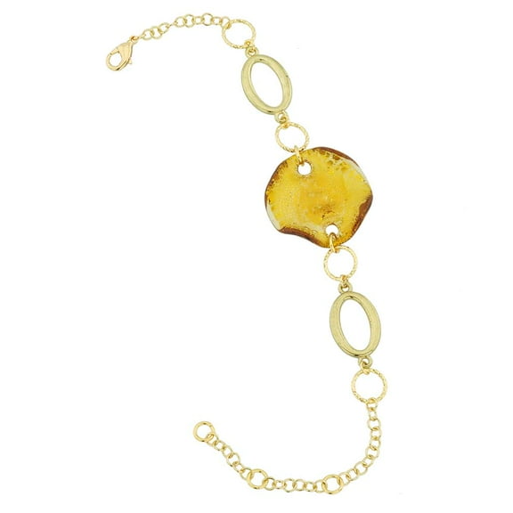 GlassOfVenice Murano Glass Volano Bracelet - Golden Brown