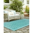 thumbnail image 3 of Rugs.com Outdoor Lattice Collection Rug – 9' x 12' Teal Flatweave Rug Perfect For Living Rooms, Large Dining Rooms, Open Floorplans, 3 of 8