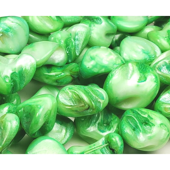 16x21mm Light Green Mother Of Pearl Smooth Nuggets Genuine Gemstone Natural Jewelry Making