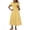 Yellow, variant on Qiopertar Women's V-Neck Short Sleeve Midi Dress Pleated Boho Beach Casual Summer Vacation Elastic Waist Pockets Solid Color Dresses, Navy XL