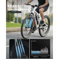 thumbnail image 4 of Qlife Racer 27.5 Inch Electric Bicycle for Adults, Full Suspension 21-Speed Mountain Ebike with Peak 1200W 28MPH, 48V10.4Ah, (White) with Fender & Rear Rack, 4 of 7