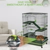 Xahpower 4-Tier 32"Small Animal Metal Cage Height Adjustable for Rabbit Chinchilla(Green)
