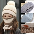 thumbnail image 2 of Winter Hat For Women 3pcs Knitted Beanie Hat Scarf Set Warm Hat, 2 of 4